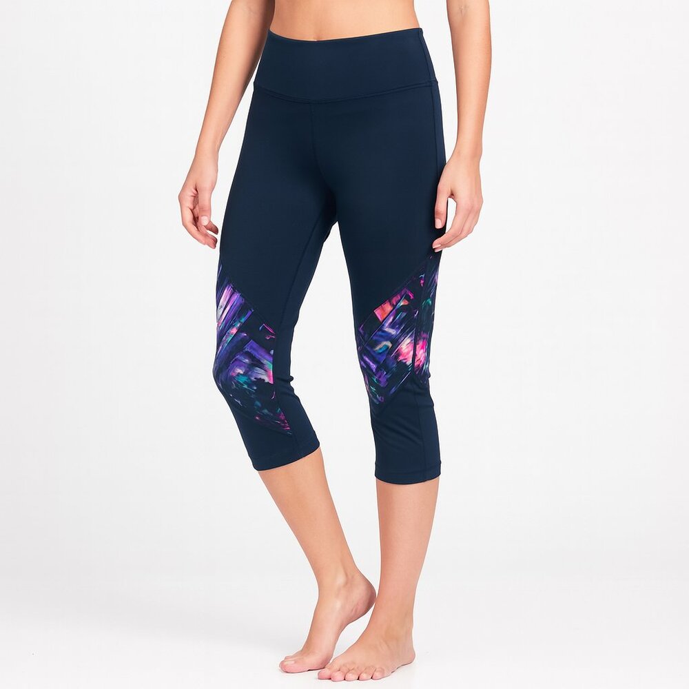 Fabletics Mid-Rise Capri Leggings with Panel Design